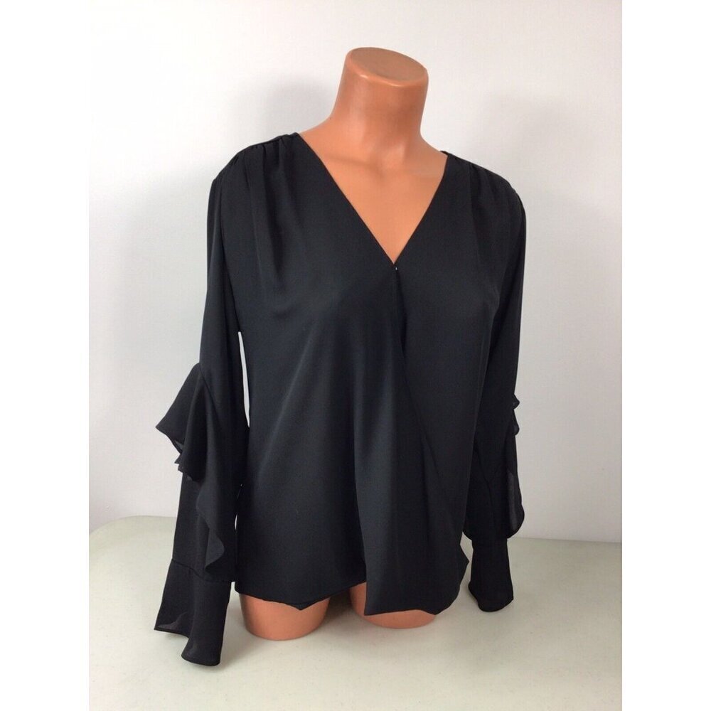 Ann Taylor Blouse Ruffle Bell Sleeves Womens Small New